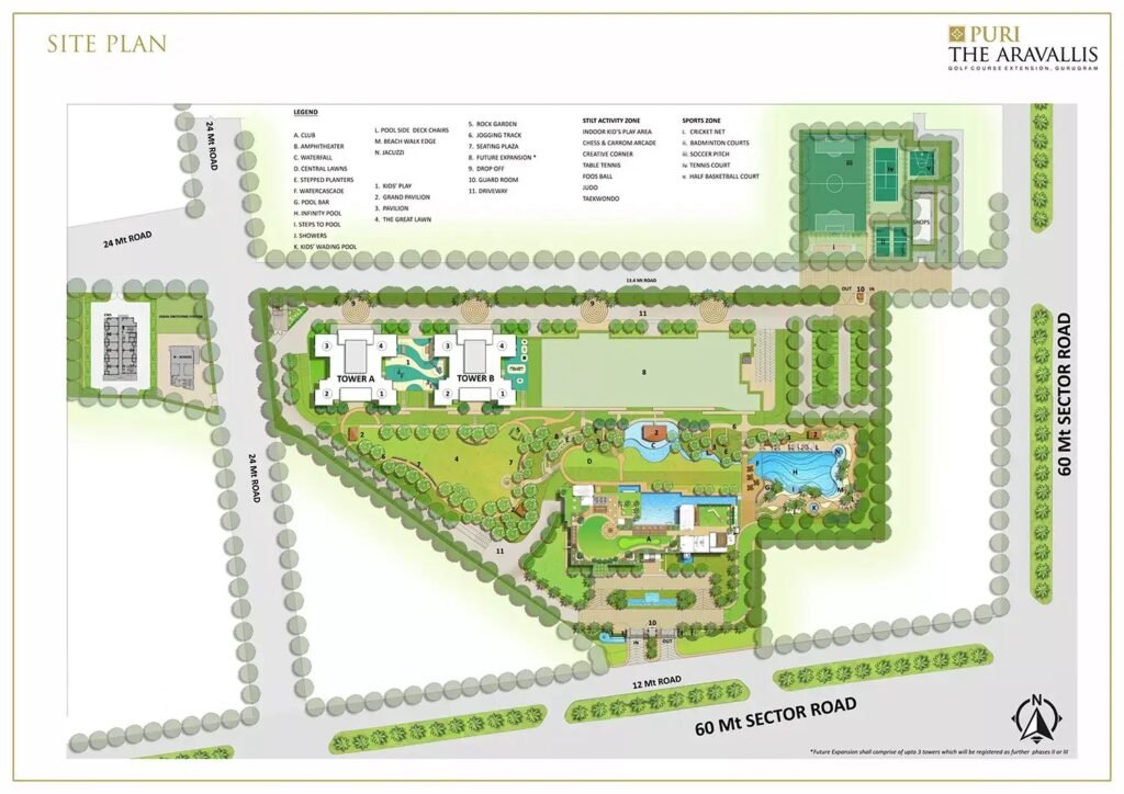 Puri The Aravallis Site Plan and master plan